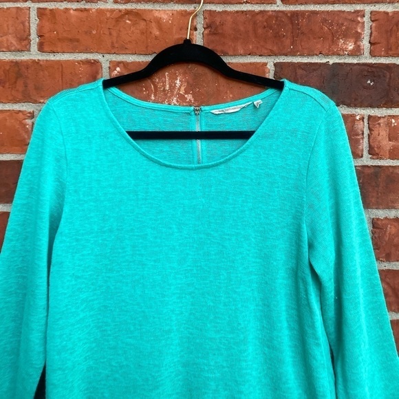Soft Surroundings Womens Meidum Turquoise Mint  Zipper Back Long Sleeve Top - Picture 4 of 11